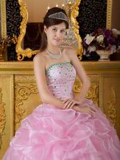 Pink Quinceanera Dress Strapless Floor Length Ball Gown