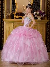 Pink Quinceanera Dress Strapless Floor Length Ball Gown