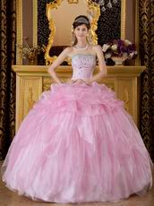 Pink Quinceanera Dress Strapless Floor Length Ball Gown