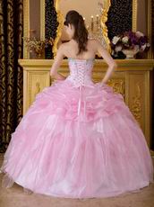 Pink Quinceanera Dress Strapless Floor Length Ball Gown