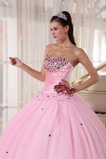 Strapless Baby Pink Quinceanera Dress With Beading