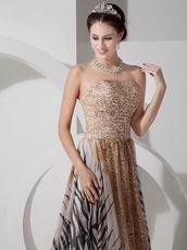 2014 New Arrival Leopard With Zebra Special Fabric Prom Dress