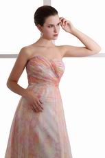 Hot Sell Sweetheart Colorful Printed Chiffon Designer Prom Dress