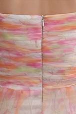 Hot Sell Sweetheart Colorful Printed Chiffon Designer Prom Dress