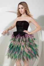 Unique Colorful Mini Skirt Strapless Girls Prefer Short Prom Dress