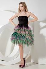 Unique Colorful Mini Skirt Strapless Girls Prefer Short Prom Dress