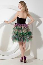 Unique Colorful Mini Skirt Strapless Girls Prefer Short Prom Dress