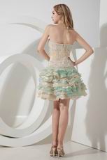 Colorful Layers Skirt Hand Made Short Prom Dress With Beading