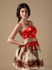 Colorful Sweetheart Printed Sweet Sixteen Prom Dress For Girl