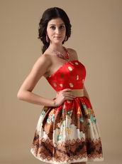 Colorful Sweetheart Printed Sweet Sixteen Prom Dress For Girl