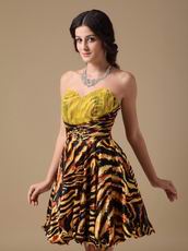 Multi-color Tiger Printed Short Sweet 16 Dress For Cheap