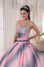 2014 New Stylish Ombre Fading Color Chiffon Quinceanera Dress