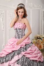 Romantic Strapless Beaded Taffeta and Zara Layers Pink Quince Dress