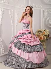 Romantic Strapless Beaded Taffeta and Zara Layers Pink Quince Dress