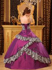 Old Style Designers Dark Magenta And Zebra Layers Quinceanera Gown For Girl