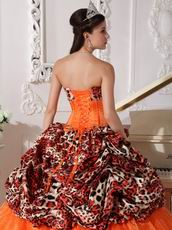 Sexy Deer Printed Pattern Orange Red Quinceanera Dress For 2014