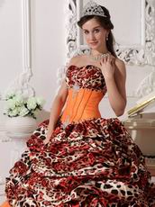 Sexy Deer Printed Pattern Orange Red Quinceanera Dress For 2014