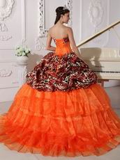 Sexy Deer Printed Pattern Orange Red Quinceanera Dress For 2014