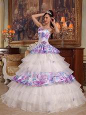 Lovely Spaghetti Straps Floor Length Layers 2014 Quinceanera Dress