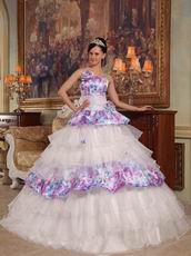 Lovely Spaghetti Straps Floor Length Layers 2014 Quinceanera Dress