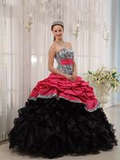 Brand New Sweetheart Fuchsia Quinceanera Dress With Zebra Fabric