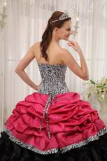 Brand New Sweetheart Fuchsia Quinceanera Dress With Zebra Fabric