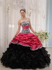 Brand New Sweetheart Fuchsia Quinceanera Dress With Zebra Fabric