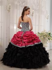 Brand New Sweetheart Fuchsia Quinceanera Dress With Zebra Fabric