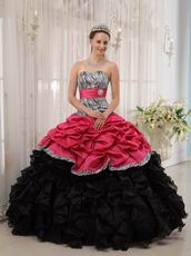 Brand New Sweetheart Fuchsia Quinceanera Dress With Zebra Fabric