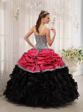 Brand New Sweetheart Fuchsia Quinceanera Dress With Zebra Fabric