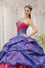 Exclusive Strapless Bubble Floor Length Zebra With Pink Quinceanera Dress