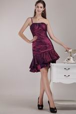 Burgundy One Shoulder Neckline 2014 Short Prom Dress