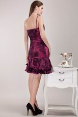 Burgundy One Shoulder Neckline 2014 Short Prom Dress