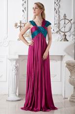 Beautiful Wide Straps Square Plum Floor Length Prom Dresses