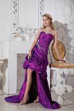 Beaded Purple Best Seller High Low Prom Dress 2014