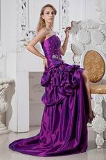 Beaded Purple Best Seller High Low Prom Dress 2014