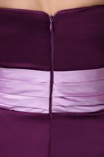 Cute Strapless Ruched Purple Short Prom Dress With Lilac Sashes