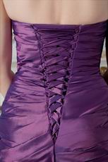 Affordable Strapless Corset Purple Taffeta Evening Dress Cheap