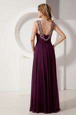 V Neck Purple Evening Party Dress For Cheap Price