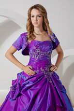 Top Designer Embroidery Purple Quinceanera Dresss With Jacket