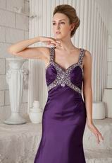 Purple Beading Straps Mermaid Boutiques With Prom Dresses