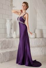 Purple Beading Straps Mermaid Boutiques With Prom Dresses