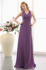 Floor Length Dark Orchid Chiffon Mother Of The Bride Dress