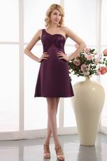 One Shoulder Purple Mother Of The Bride Beach Dress