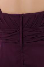 Straps Purple Chiffon Knee Length Graduation Dress 2014 Summer