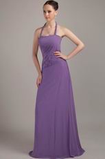 Light Lavender Purple Halter Skirt Bridesmaid Dress Sale