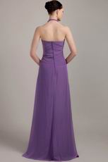 Light Lavender Purple Halter Skirt Bridesmaid Dress Sale