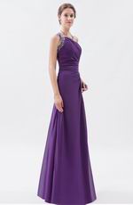 One Shoulder Aline Split Skirt Eggplant Purple Prom Dress In Dalas