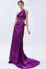 One Shoulder Neck Lady Prefer Purple Evening Dress