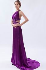 One Shoulder Neck Lady Prefer Purple Evening Dress